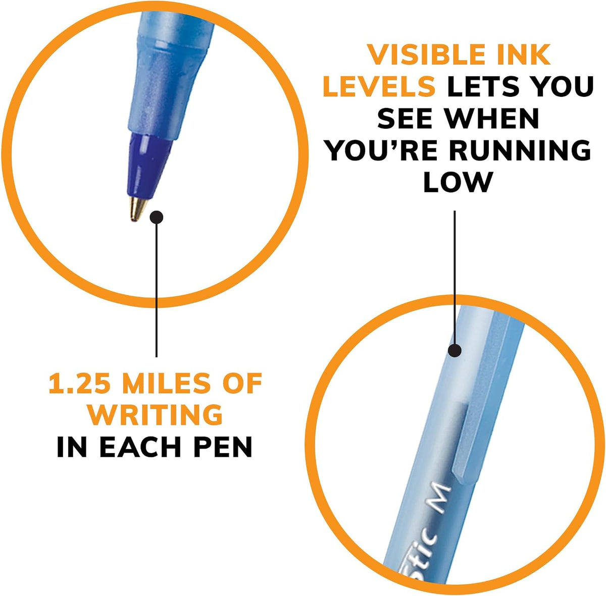 BIC Round Stic Xtra Life Ballpoint Pen, Ultra Long Lasting and Consistent Ink Flow, 60-Count in Black Ink Father Jim Norris notebooks