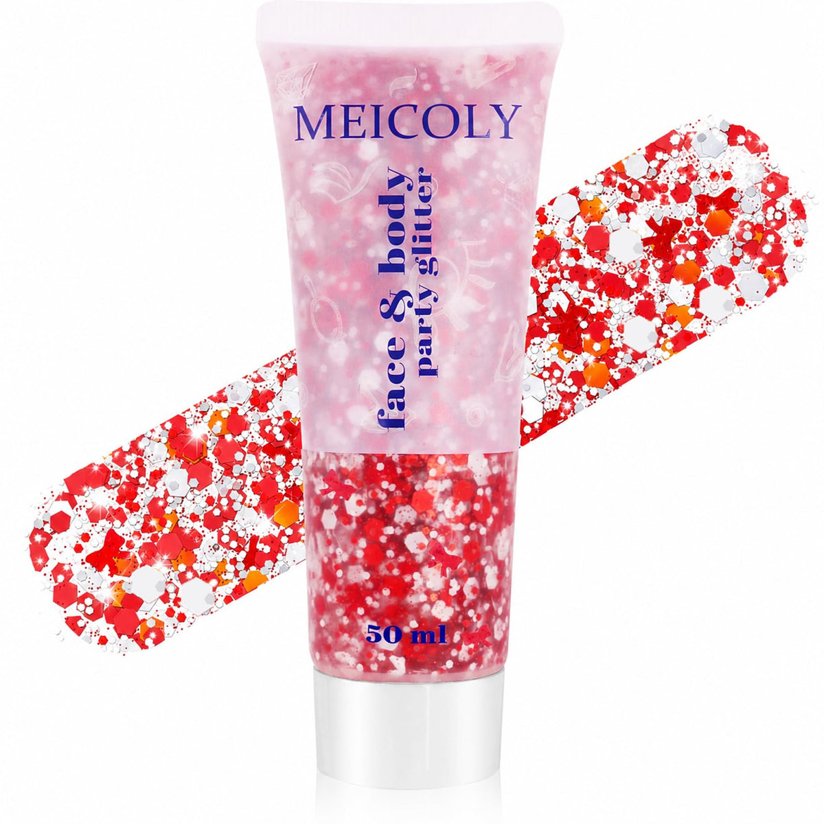 Clear White Face Body Glitter Gel, Halloween Mermaid Fairy Hair Glitter Makeup for Kids