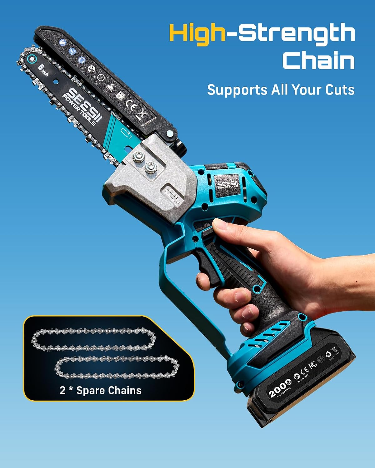 SEESII Flagship 8-Inch Cordless Mini Chainsaw, Upgraded Brushless Motor Father Jim Norris notebooks