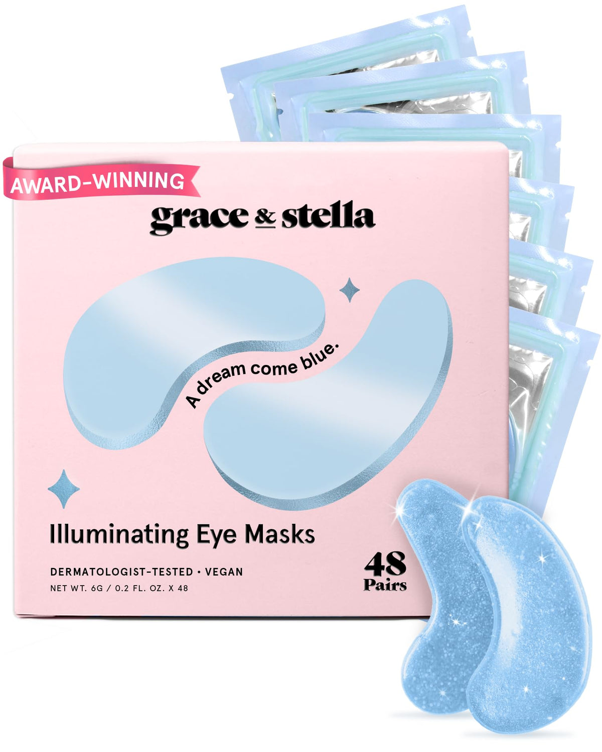 grace & stella Award Winning Eye Patches for Women (24 Pairs, Gold)