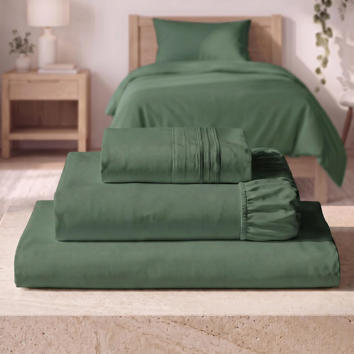 Mellanni Iconic 3-Piece Bed Sheet Set, 16" Deep Pocket (Twin, White)