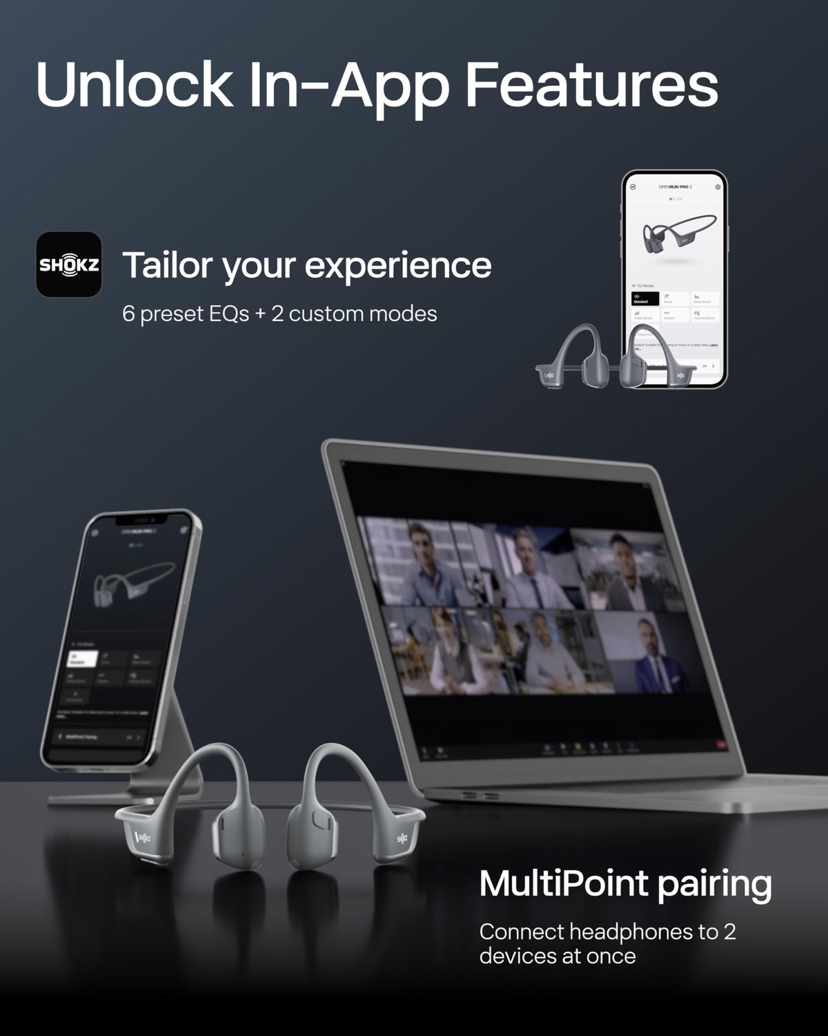 SHOKZ OpenRun Pro 2 Bone Conduction Bluetooth Sport Headphones, Black Father Jim Norris notebooks