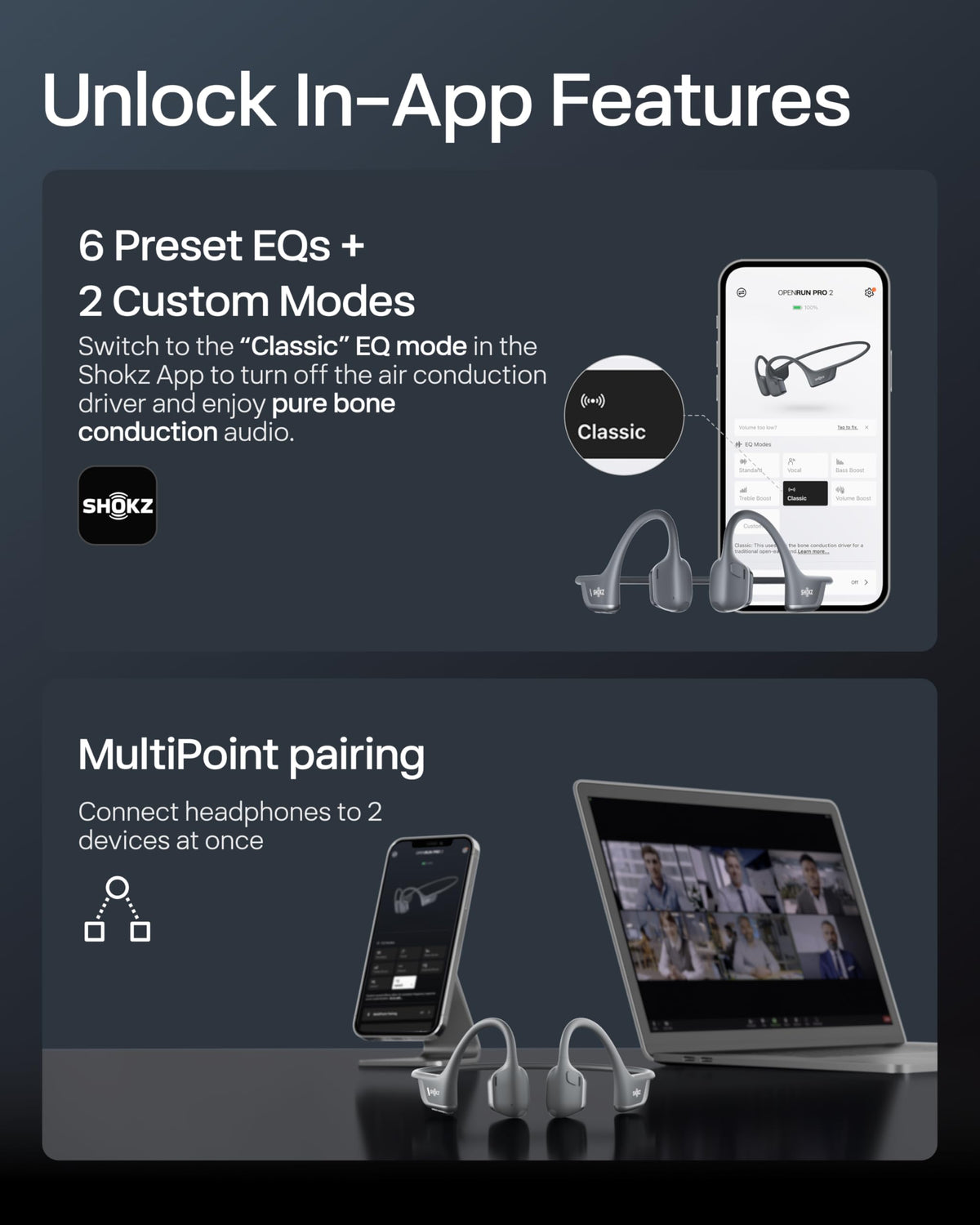SHOKZ OpenRun Pro 2 Bone Conduction Bluetooth Sport Headphones, Black Father Jim Norris notebooks