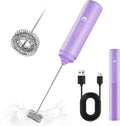 Rechargeable Milk Frother Handheld, 2-IN-1 Dual Spring Whisk Electric Frother Wand