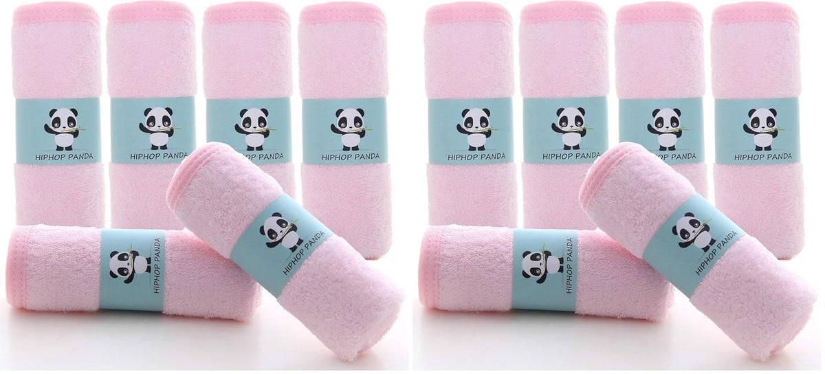 HIPHOP PANDA Ultra Soft Baby Washcloths, 2-Layer Absorbent Wash Cloths