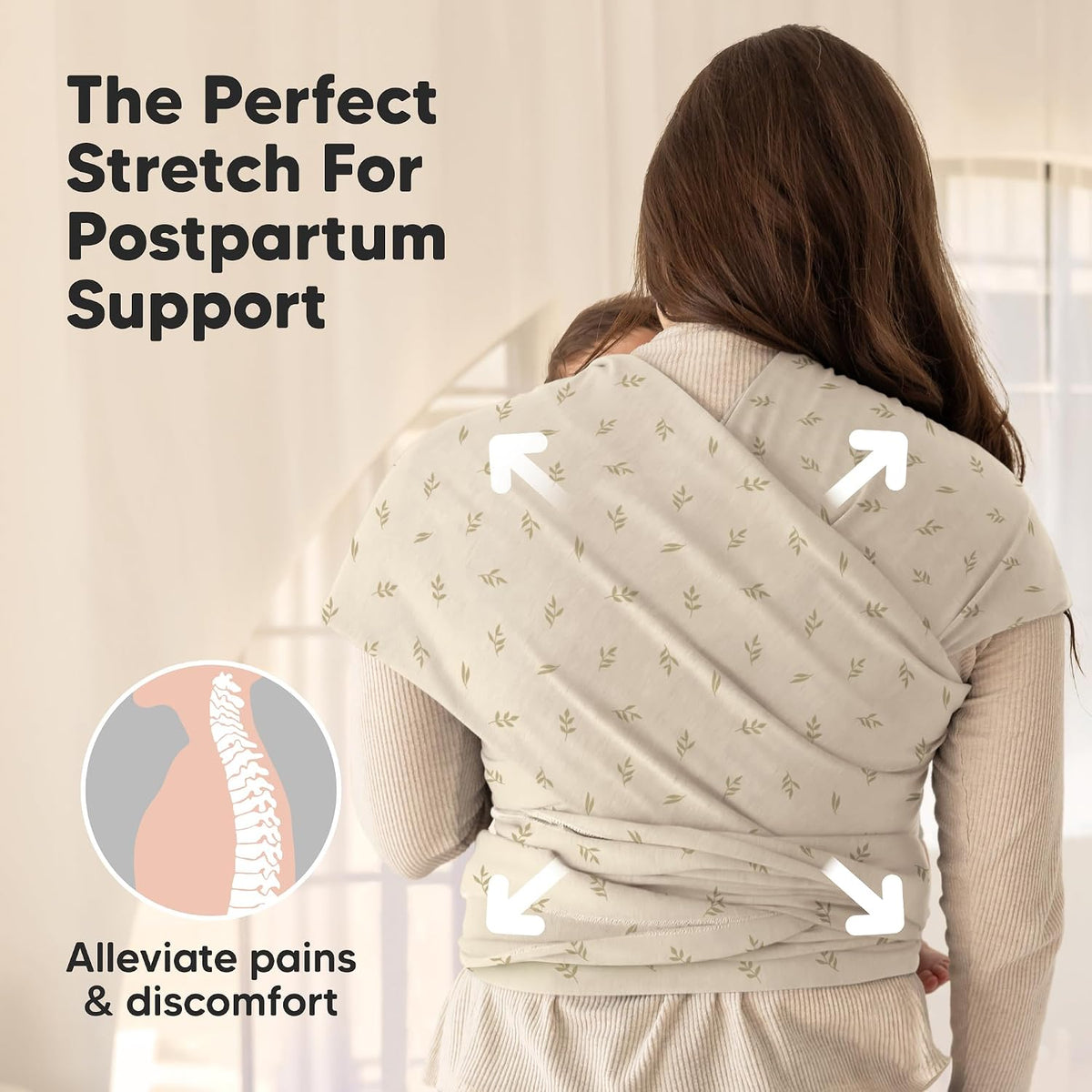 KeaBabies Baby Wrap Carrier, All in 1 Original Baby Carrier, Trendy Black