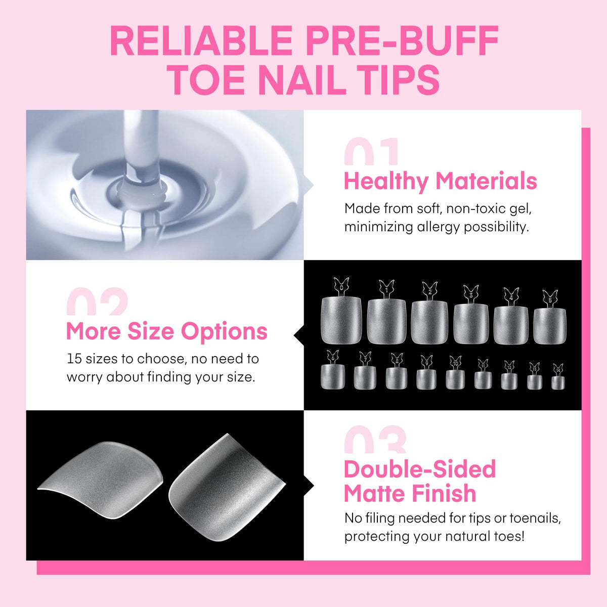 UNA GELLA Short Almond Nail Tips 504PCS Short Fake Nails Soft Press Ons