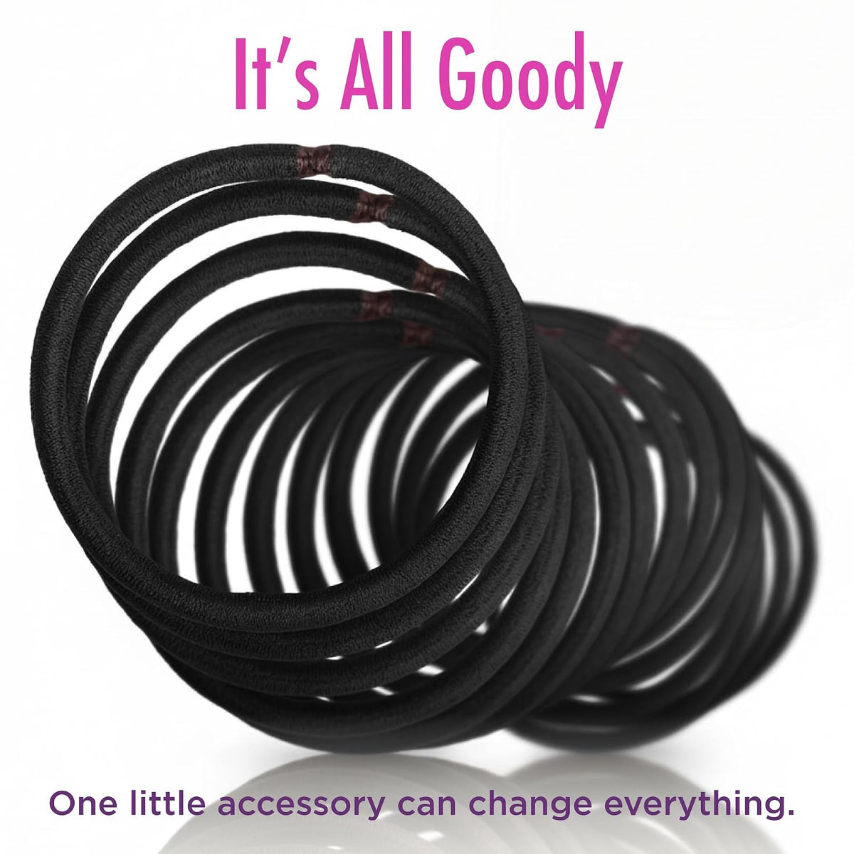 Goody Ouchless Elastic Hair Ties, 30 Ct, Brown, 4MM Rubber Bands, Pain-Free