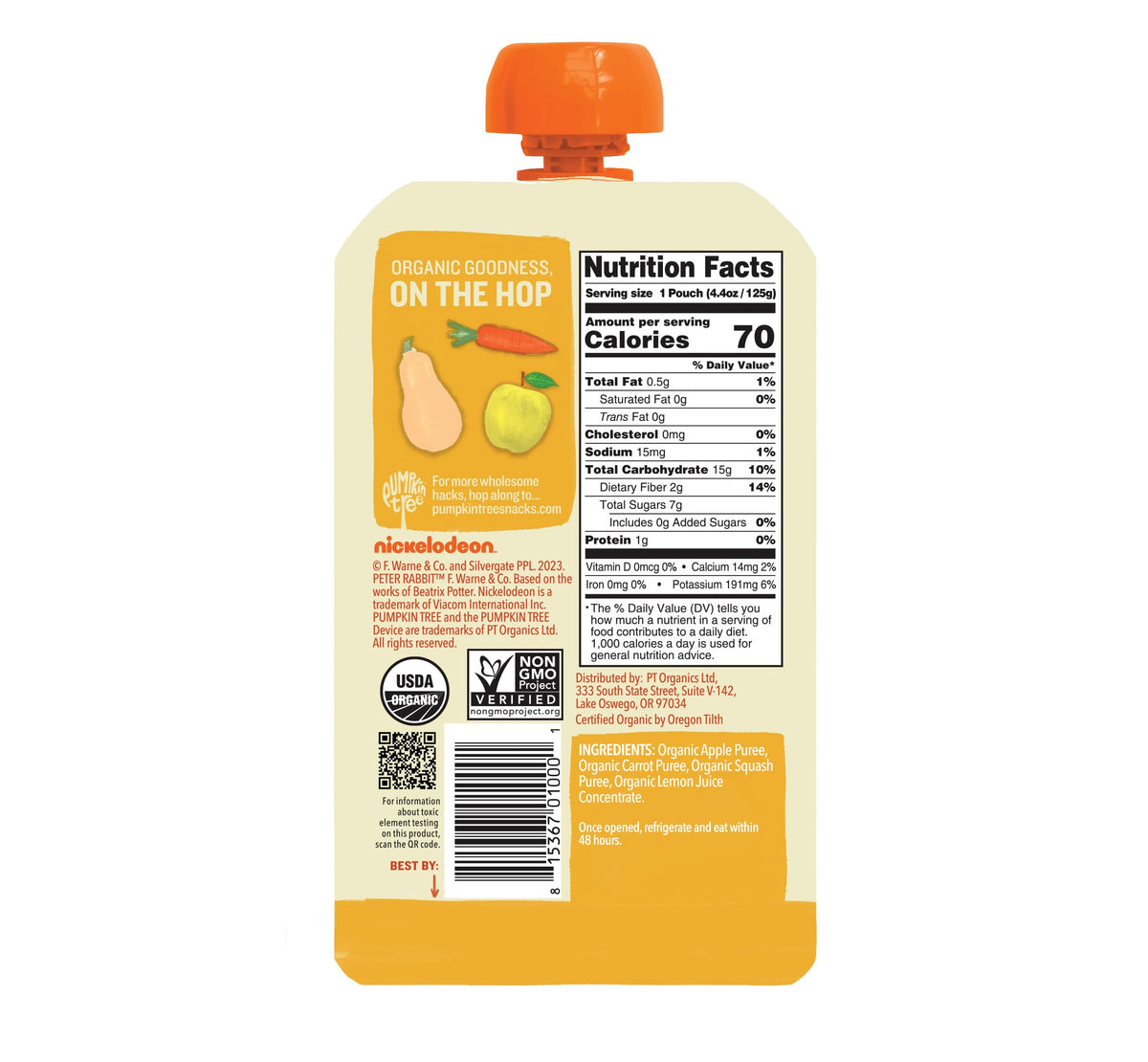 Pumpkin Tree Peter Rabbit Organics Strawberry and Banana Pure Fruit Snack, 4 Ounce (Pack of 10)