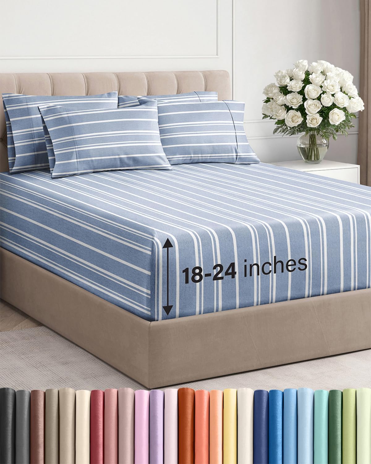 CGK Extra Deep Twin XL Sheet Set - 4pc College Dorm Room - Coral