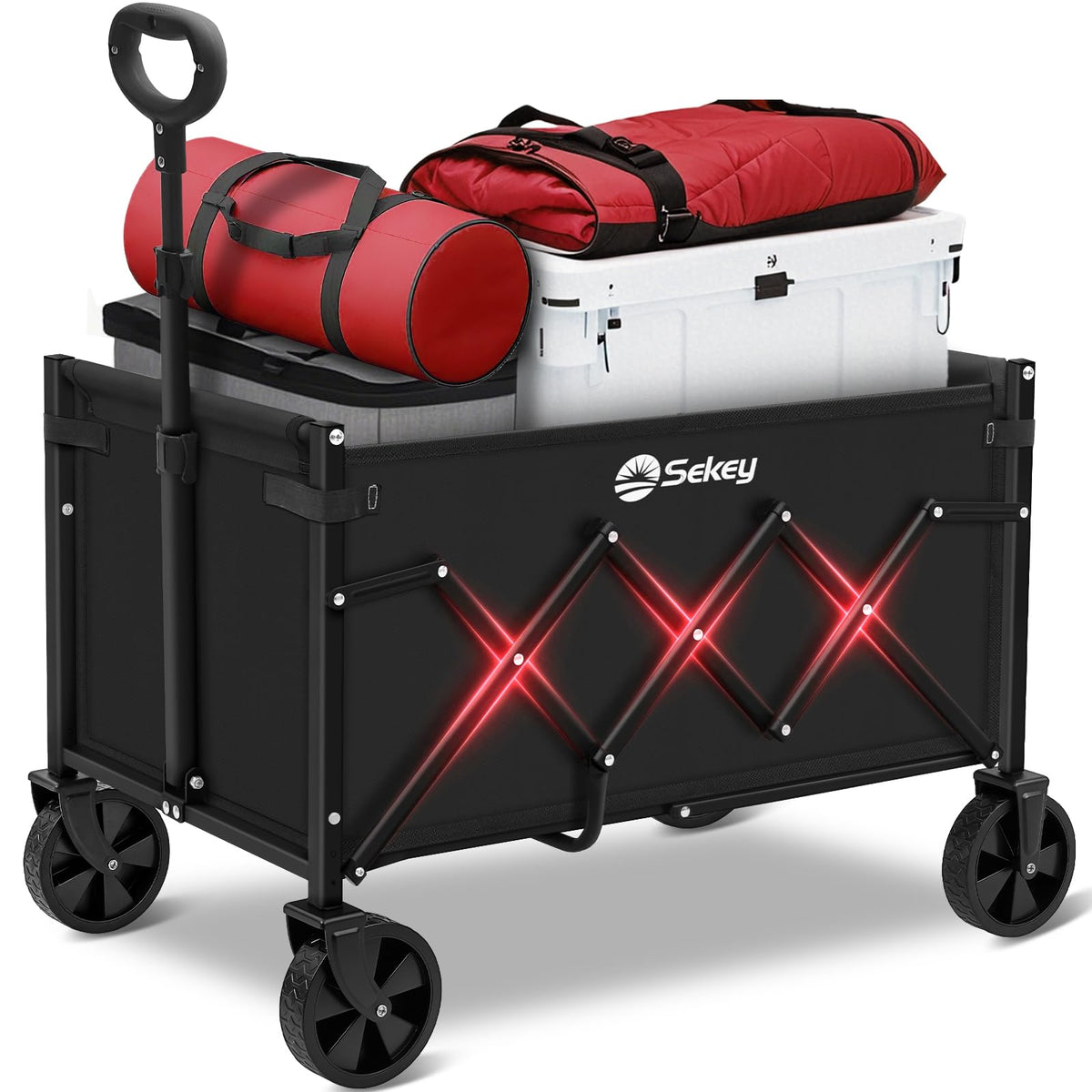Sekey Lightweight Collapsible Wagon, 220 lb Capacity, Quick-Fold Cart Father Jim Norris notebooks