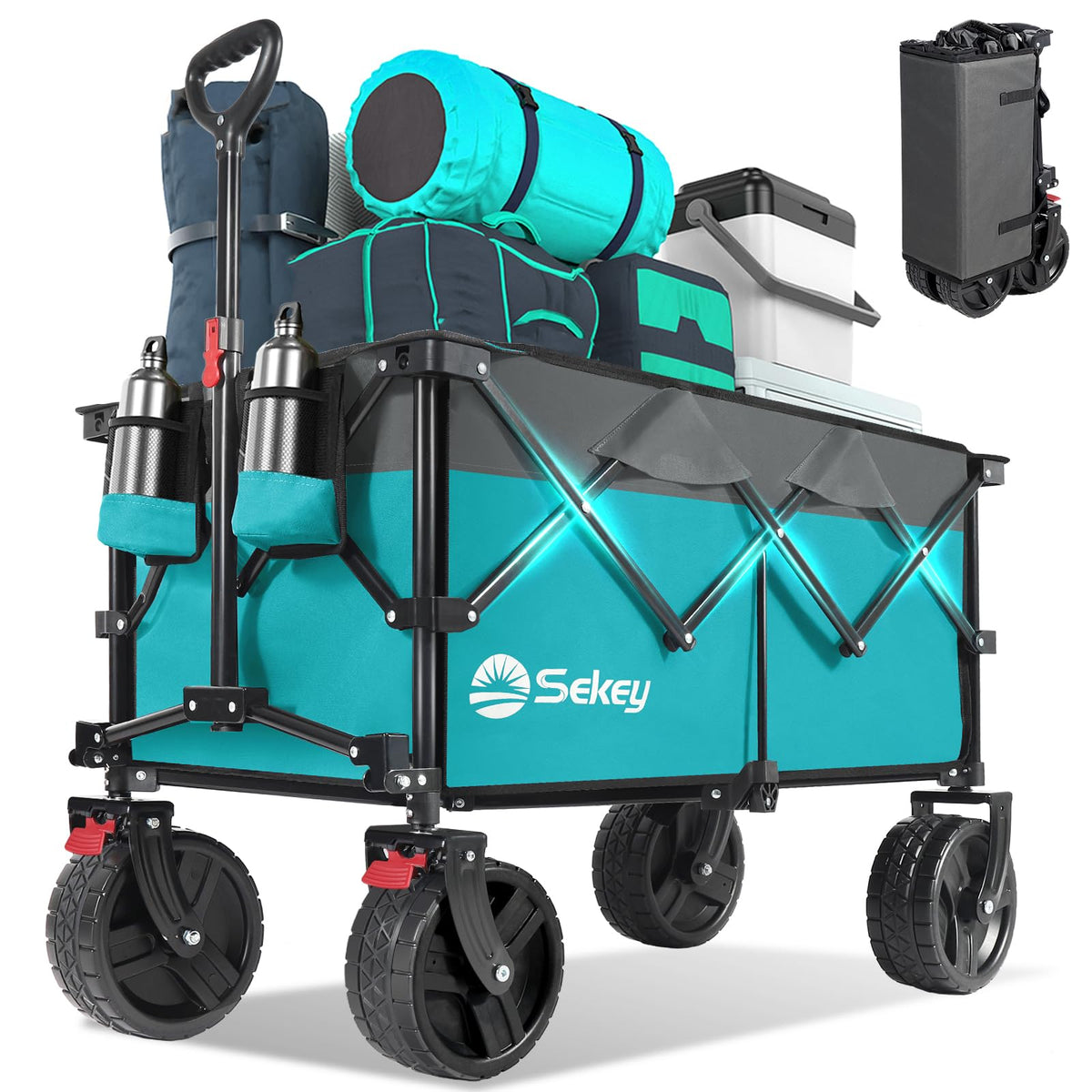 Sekey Lightweight Collapsible Wagon, 220 lb Capacity, Quick-Fold Cart Father Jim Norris notebooks