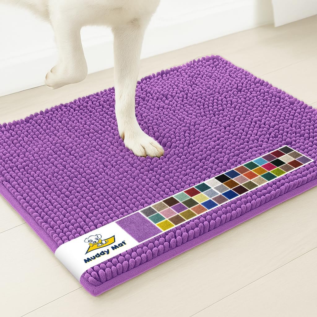 Muddy Mat® | Super Water Absorbent Door Mat Indoor, Microfiber Quick Dry Chenille Entryway Rug, Slip Resistant Front Door Mat, Indoor Mats for Entryway, Machine Washable Pet Rug, Grey 28"x18" Father Jim Norris notebooks
