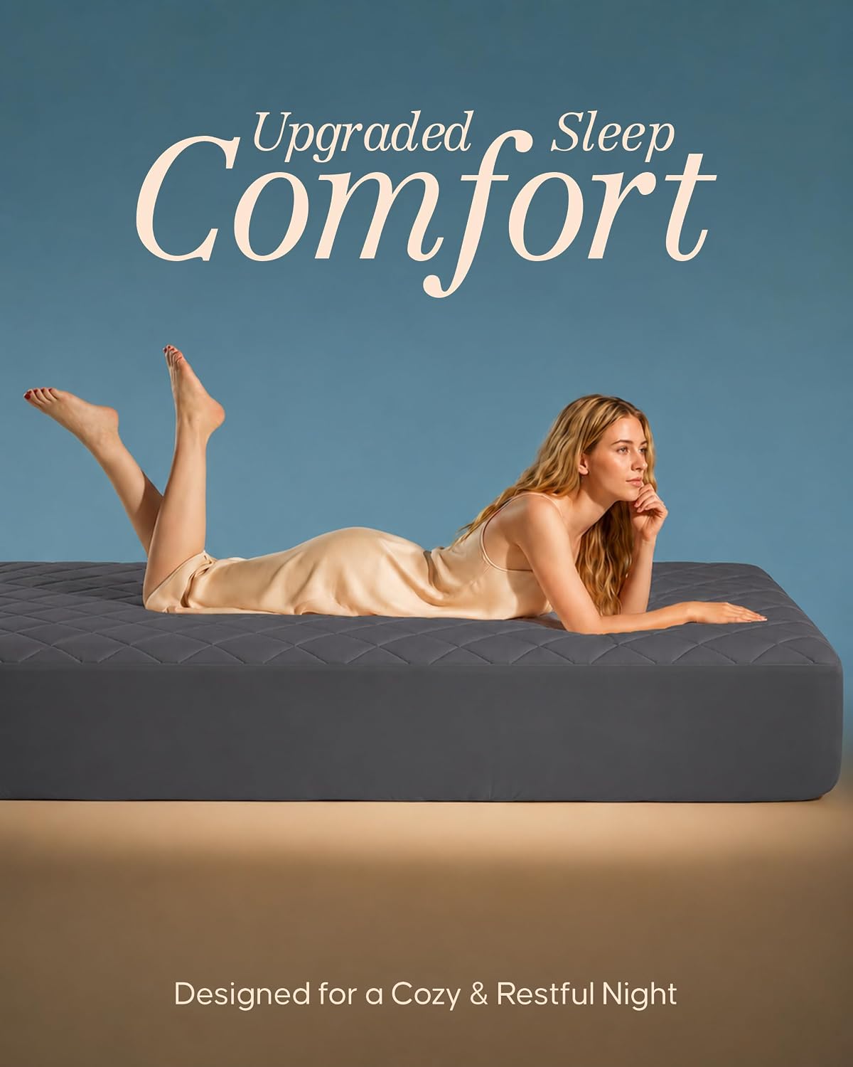 Queen Mattress Pad, Quilted Mattress Protector Topper fits 16" Deep Pocket
