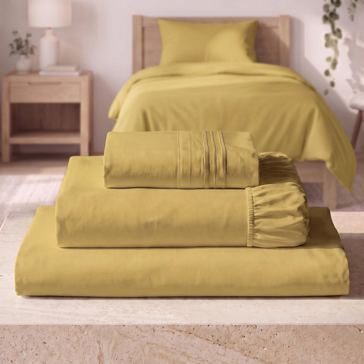 Mellanni Iconic 3-Piece Bed Sheet Set, 16" Deep Pocket (Twin, White)