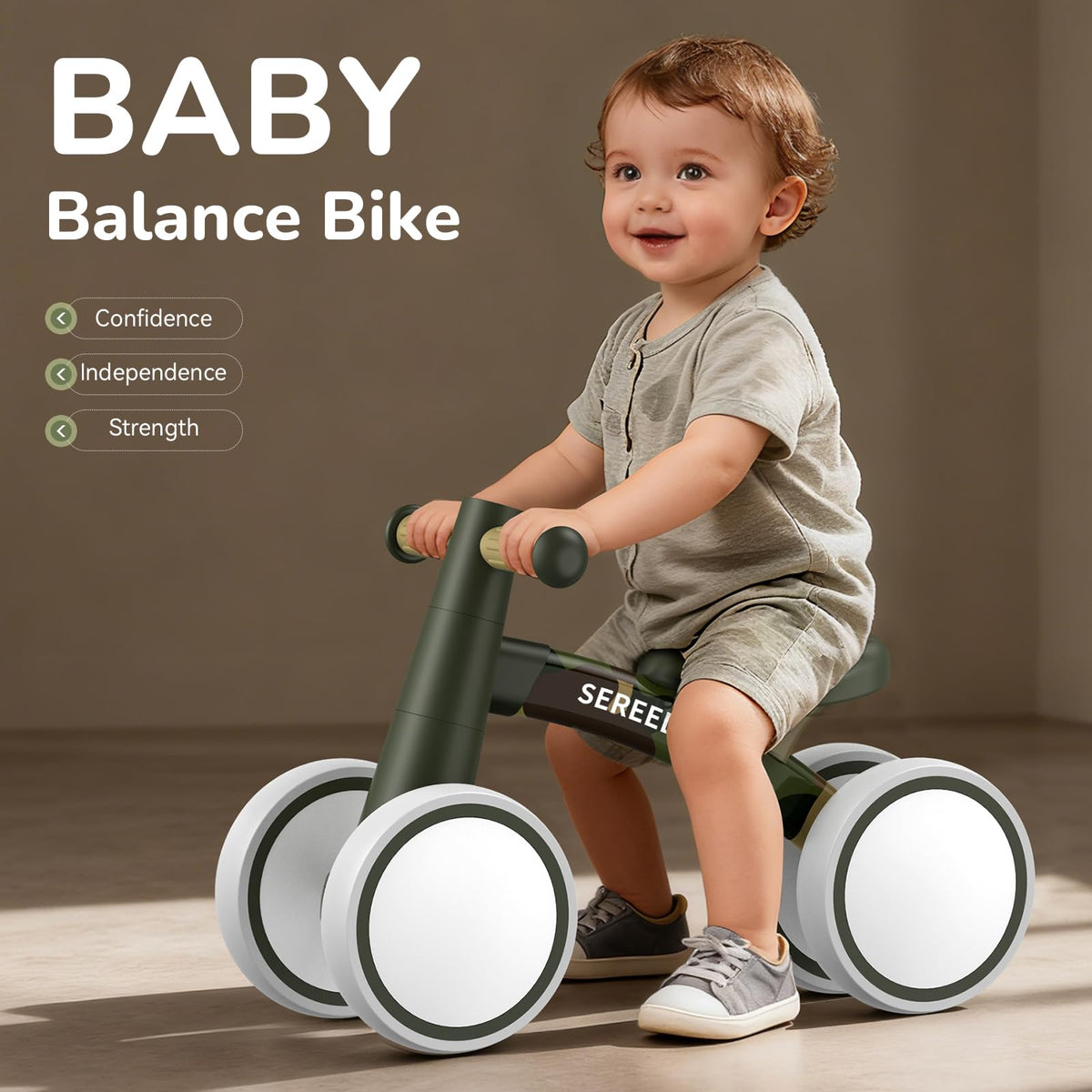 SEREED Baby Balance Bike for 1 Year Old Boy Girl, First Birthday Gift Toy