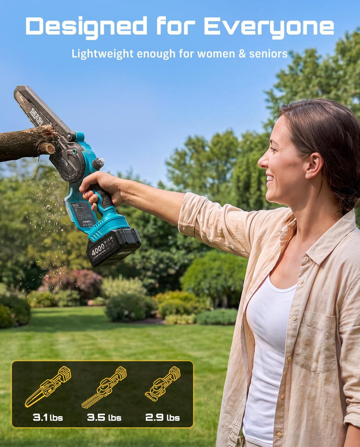 SEESII Flagship 8-Inch Cordless Mini Chainsaw, Upgraded Brushless Motor Father Jim Norris notebooks