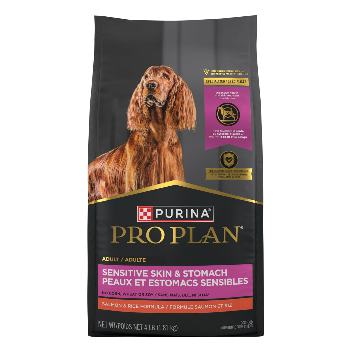 Purina Pro Plan Sensitive Skin & Stomach Dry Dog Food, Salmon, 16 lb Bag