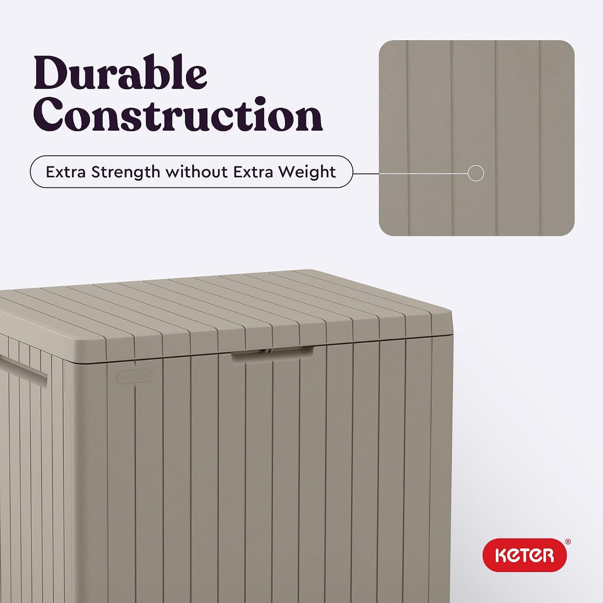 Keter City 30 Gal Outdoor Storage Box and Patio Side Table Father Jim Norris notebooks