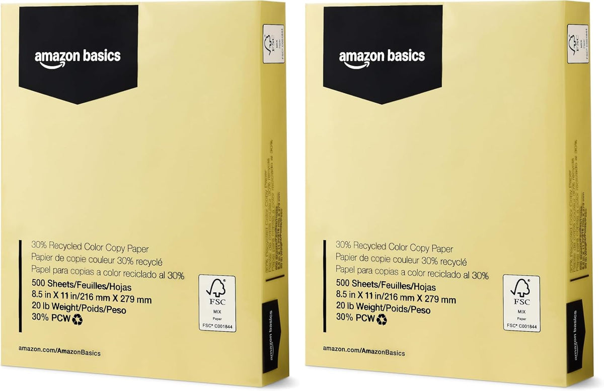 Amazon Basics 30% Recycled Color Copy Paper, 8.5" x 11", 20lb, Pastel Blue, 500 Sheets Father Jim Norris notebooks