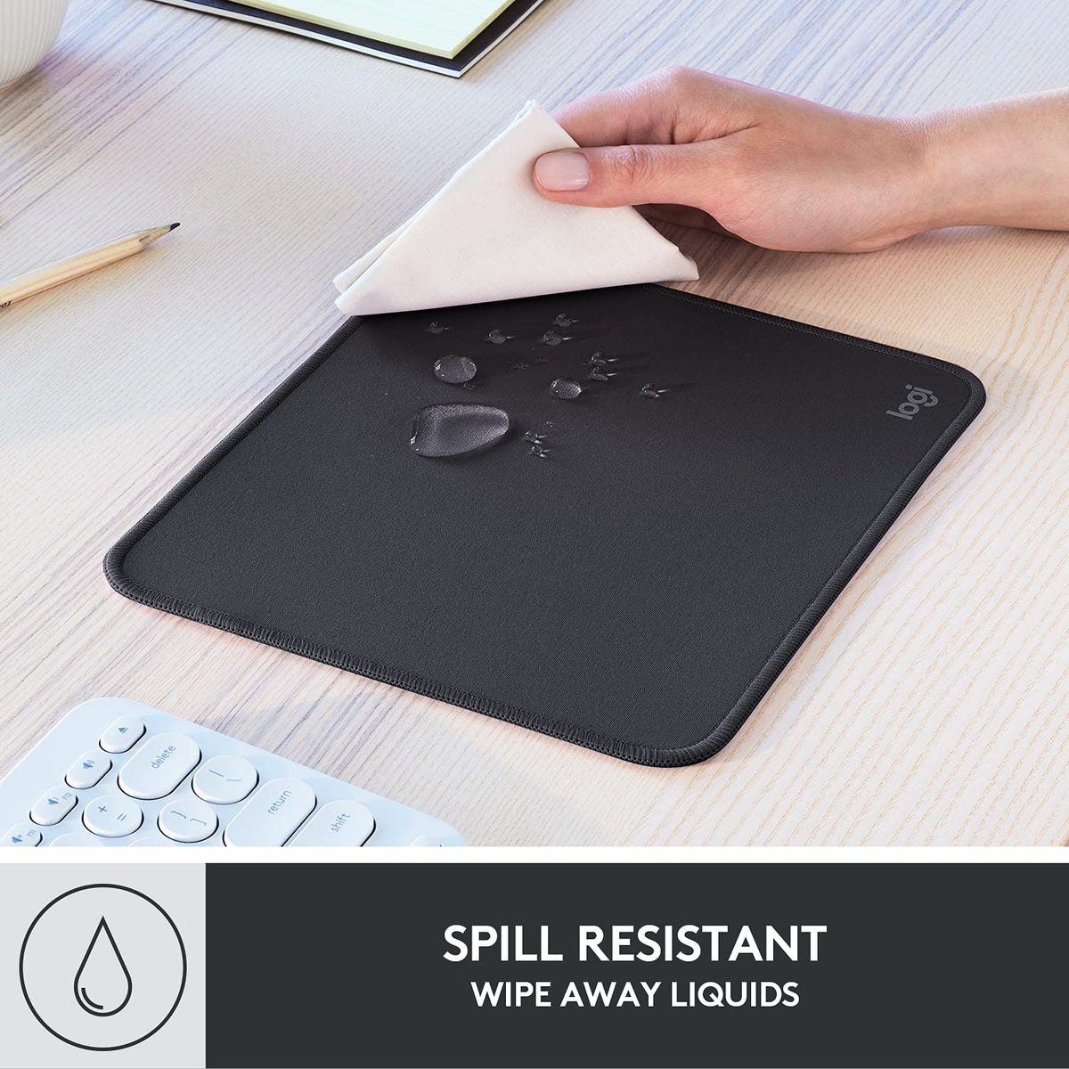 Logitech Studio Series Small Mouse Pad, Anti-Slip 9x8 Inches, Blue Grey Father Jim Norris notebooks