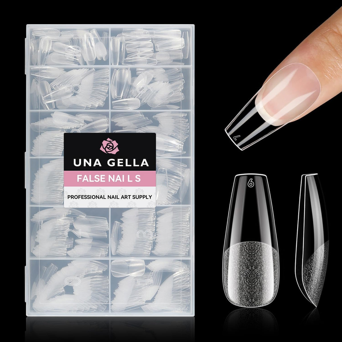 UNA GELLA Short Almond Nail Tips 504PCS Short Fake Nails Soft Press Ons