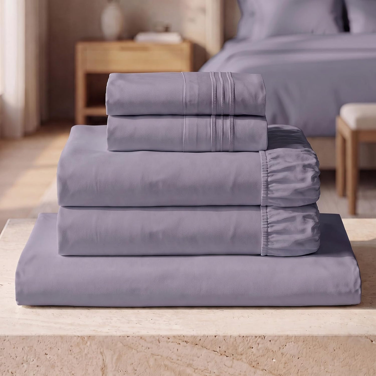 Mellanni Iconic 3-Piece Bed Sheet Set, 16" Deep Pocket (Twin, White)