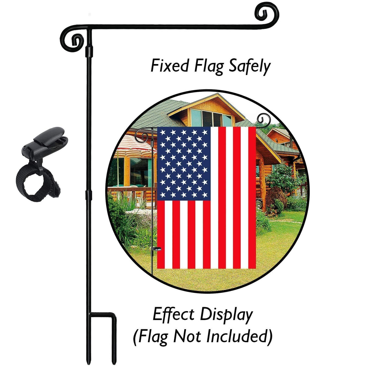 HOOSUN Garden Flag Stand,Premium Garden Flag Holder Pole Metal Powder-Coated Weather-Proof Paint with Graden Flag Clip and Spring Stoppers Without Flag Garden Decorations Father Jim Norris notebooks