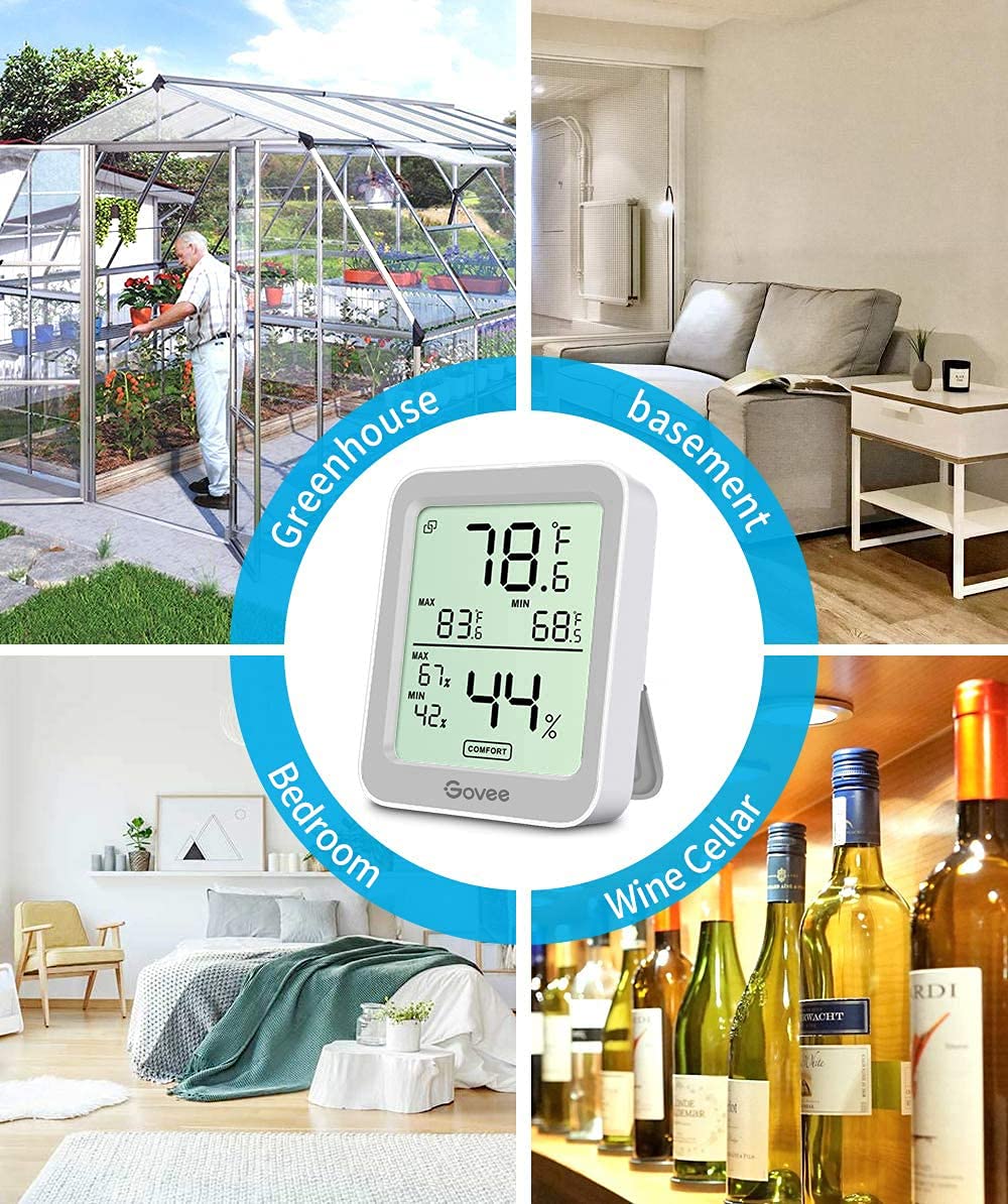 Govee Indoor Hygrometer Thermometer 2Pack H5075 with Bluetooth App Control Father Jim Norris notebooks