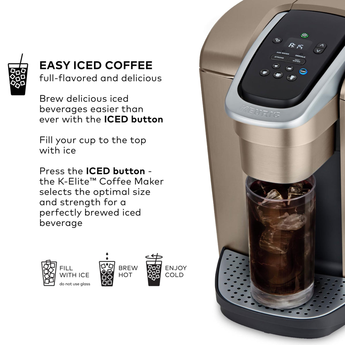 Keurig K-Elite Single Serve K-Cup Pod Coffee Maker, Brushed Slate