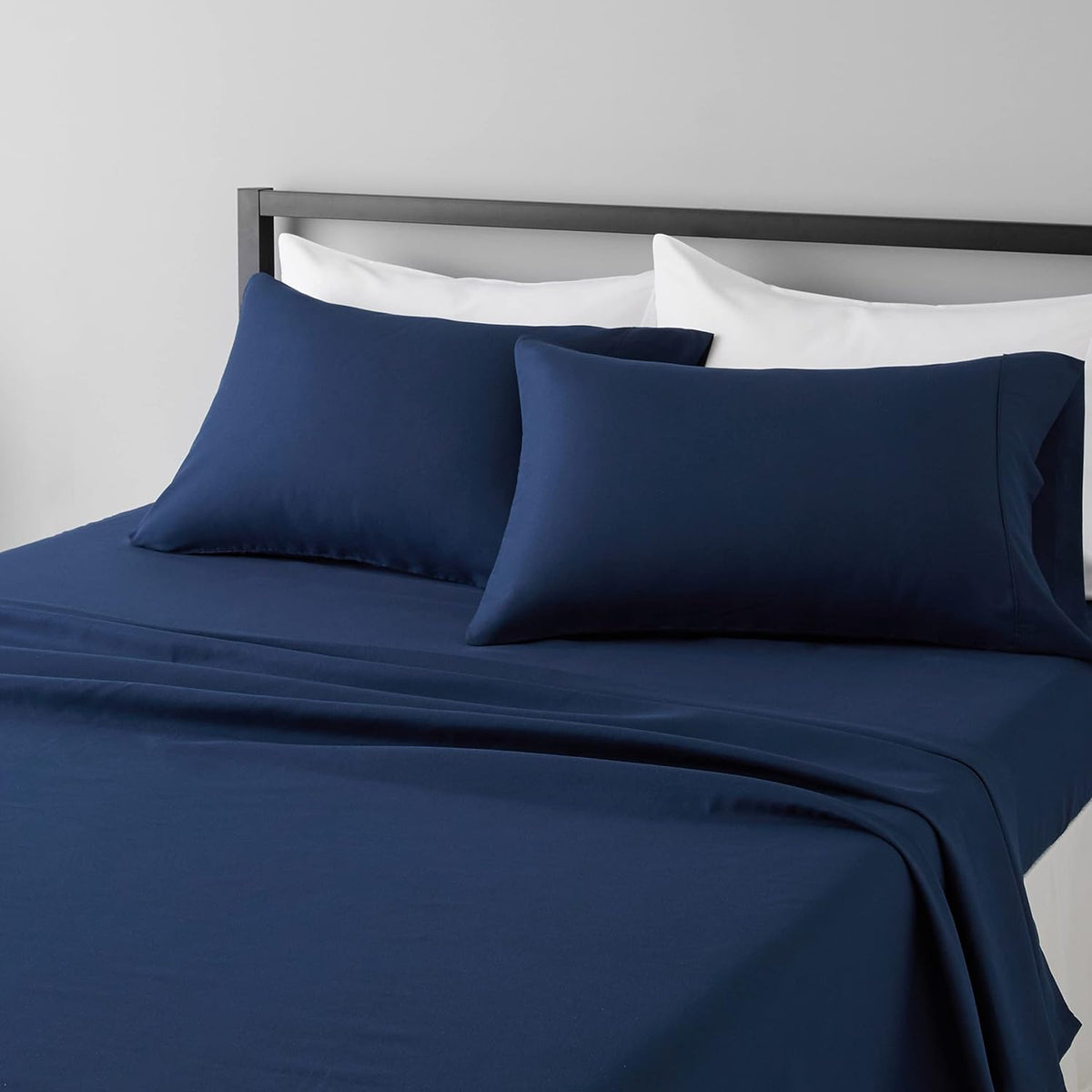 Amazon Basics Lightweight Super Soft Breathable Wrinkle-Resistant Microfiber 4-Piece Bed Sheet Set