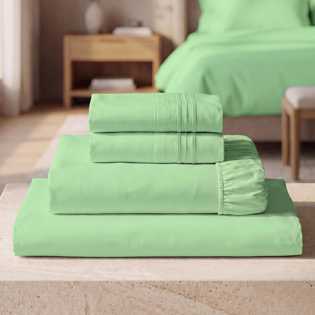 Mellanni Iconic 3-Piece Bed Sheet Set, 16" Deep Pocket (Twin, White)