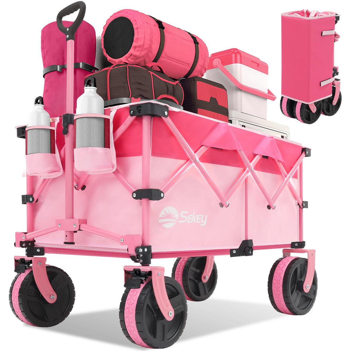 Sekey Lightweight Collapsible Wagon, 220 lb Capacity, Quick-Fold Cart Father Jim Norris notebooks