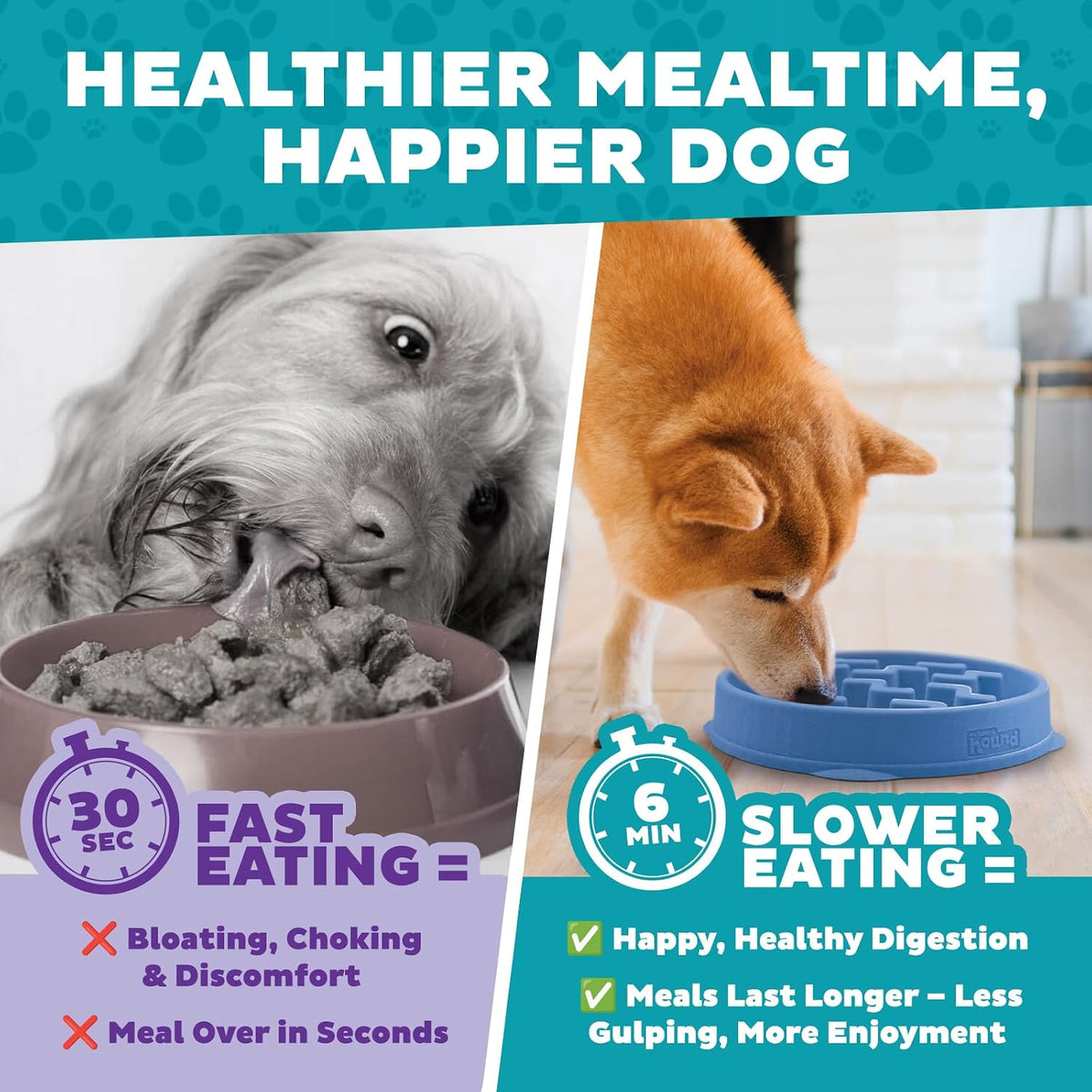 Outward Hound Fun Feeder Slo Bowl Dog Slow Feeder, Notch, Blue, 8.8"