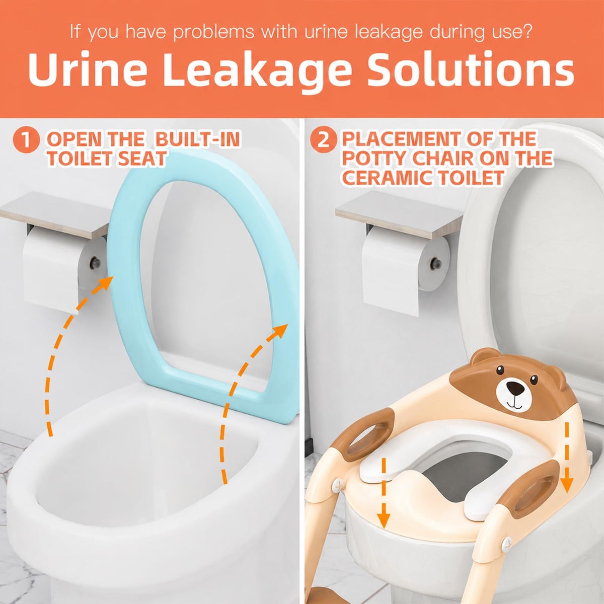 Potty Training Toilet for Toddlers, 2-in-1 Potty Training seat, Anti-Slip