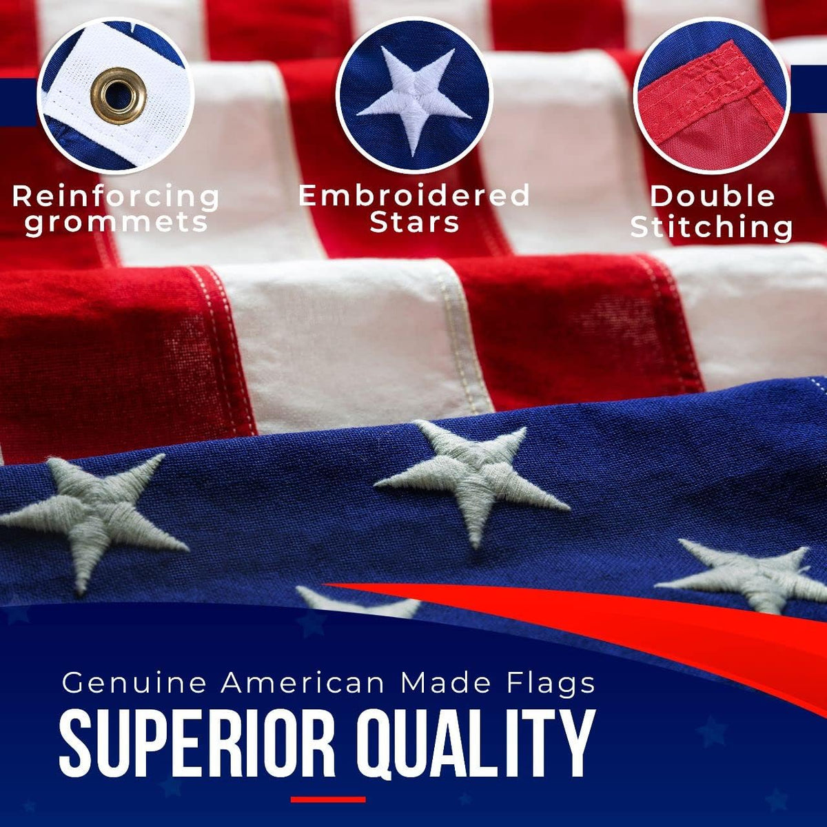 American Flags for Outside 3X5 (Pack of 10) -American Flag made in USA with Embroidered Stars and Sewn Stripes US Flag 3x5 Heavy Duty Outdoor Made in USA for High Wind- All Weather Flags Father Jim Norris notebooks