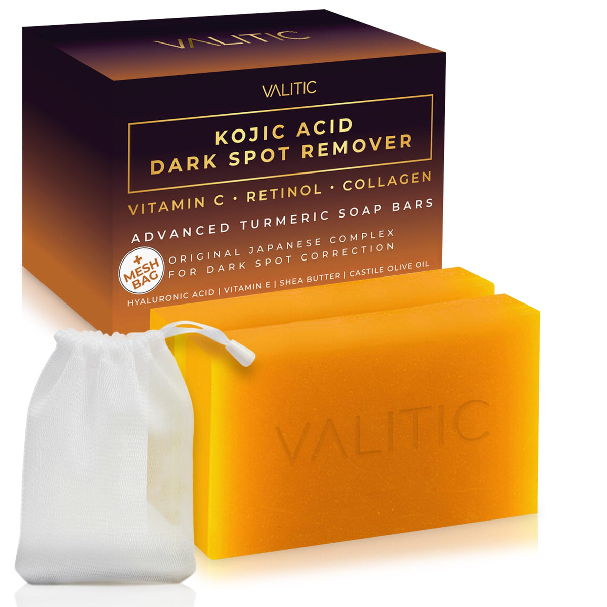 VALITIC Kojic Acid Dark Spot Remover Soap Bars, Turmeric Bar Soaps 2 Pack Father Jim Norris notebooks