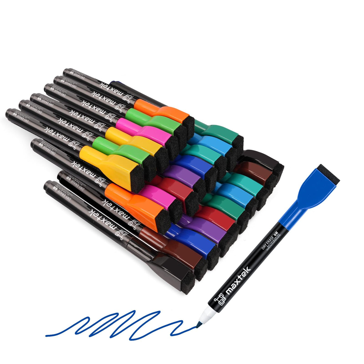 maxtek Magnetic Whiteboard Markers - 12 Count Colorful Fine Tip Dry Erase Markers with Eraser for Kids, Low Odor Thin Markers for Calendar Boards Father Jim Norris notebooks