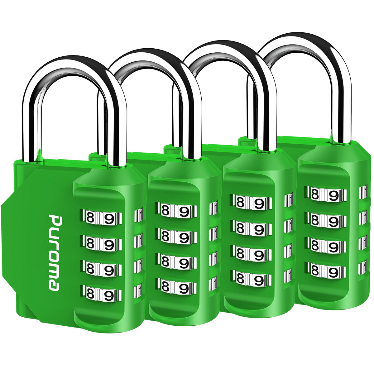 Puroma 2 Pack Combination Lock Locker 4 Digits Combo Padlock Gym Black
