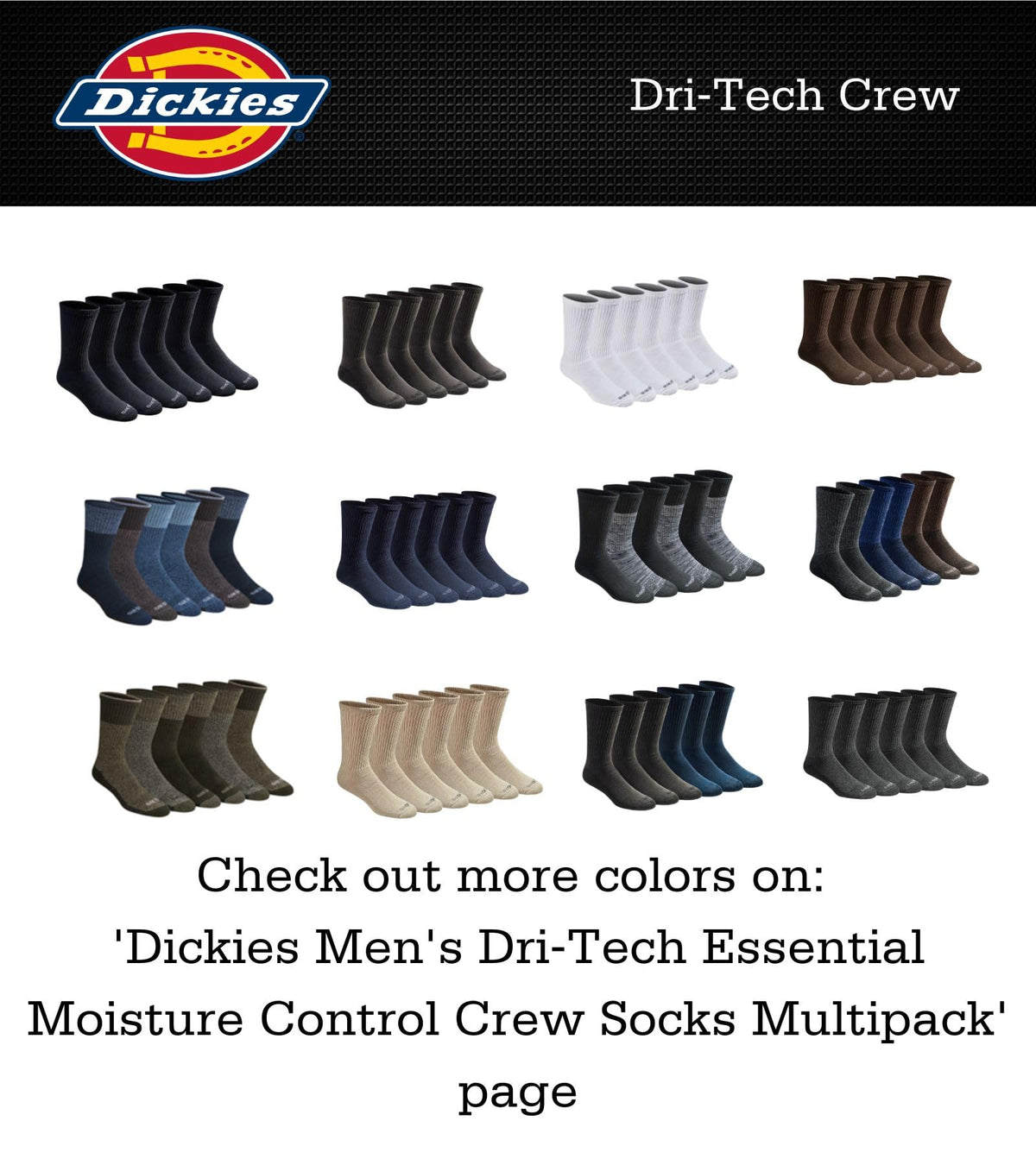 Dickies Men's Dri-tech Original Moisture Control Crew Socks, Available in M-xxl (6, 12, 18 Pairs) Father Jim Norris notebooks