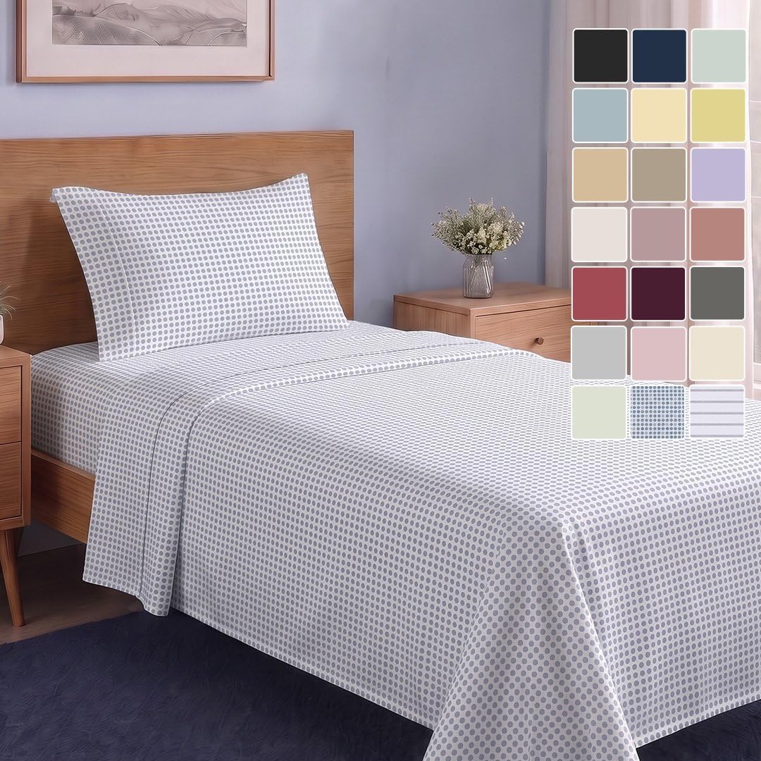 LANE LINEN California King Sheets 100% Organic Cotton 4pc Percale - White