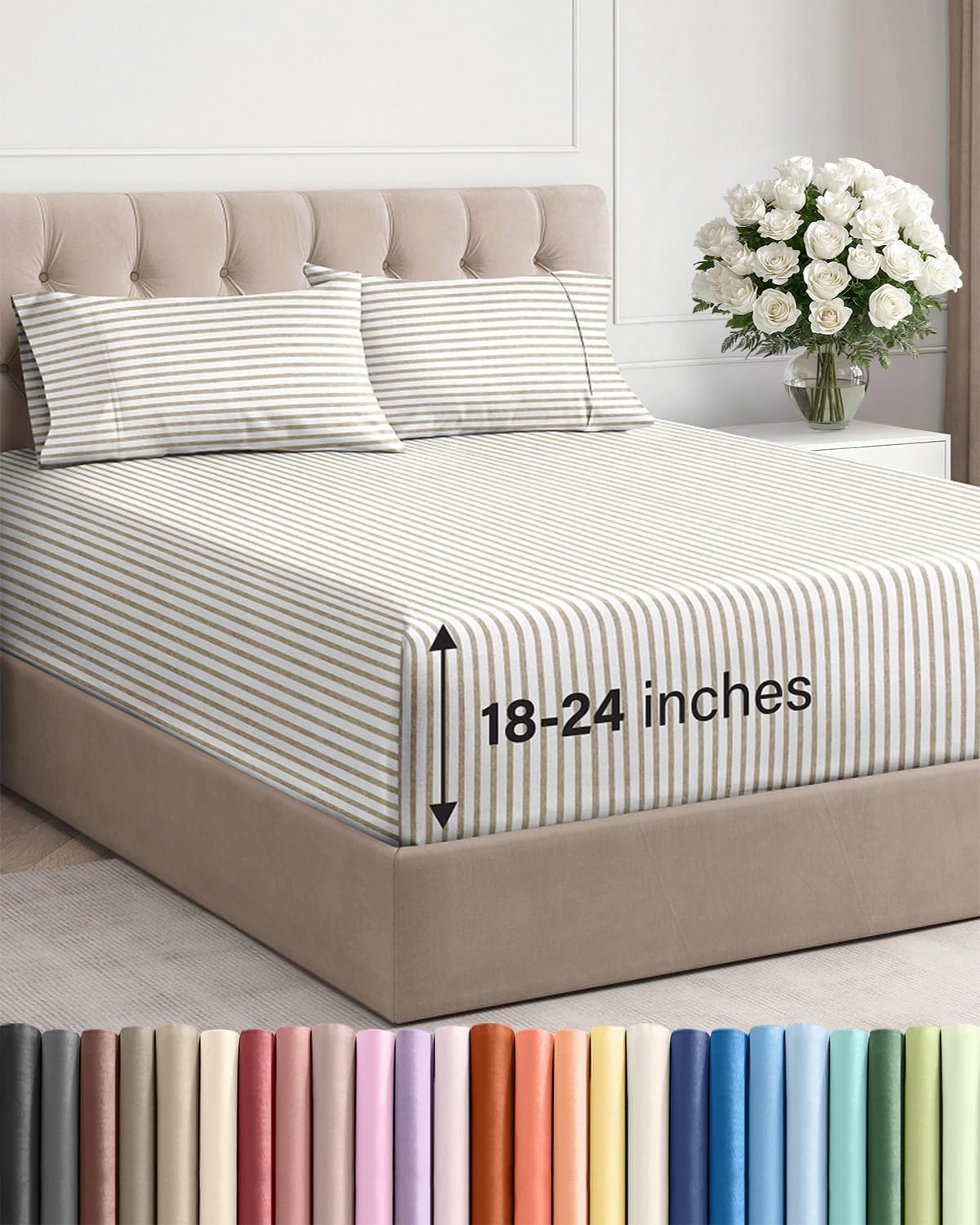 CGK Extra Deep Twin XL Sheet Set - 4pc College Dorm Room - Coral