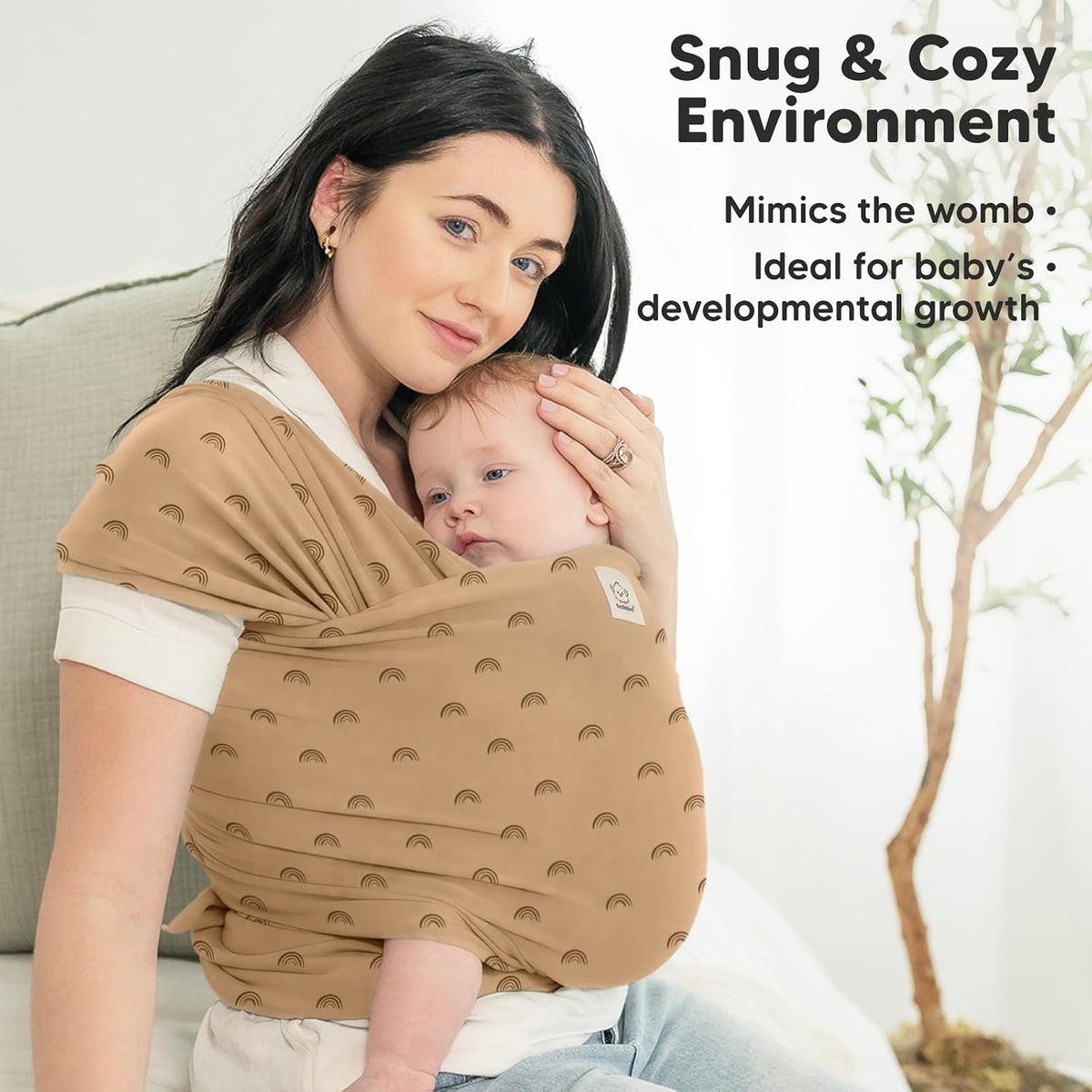 KeaBabies Baby Wrap Carrier, All in 1 Original Baby Carrier, Trendy Black