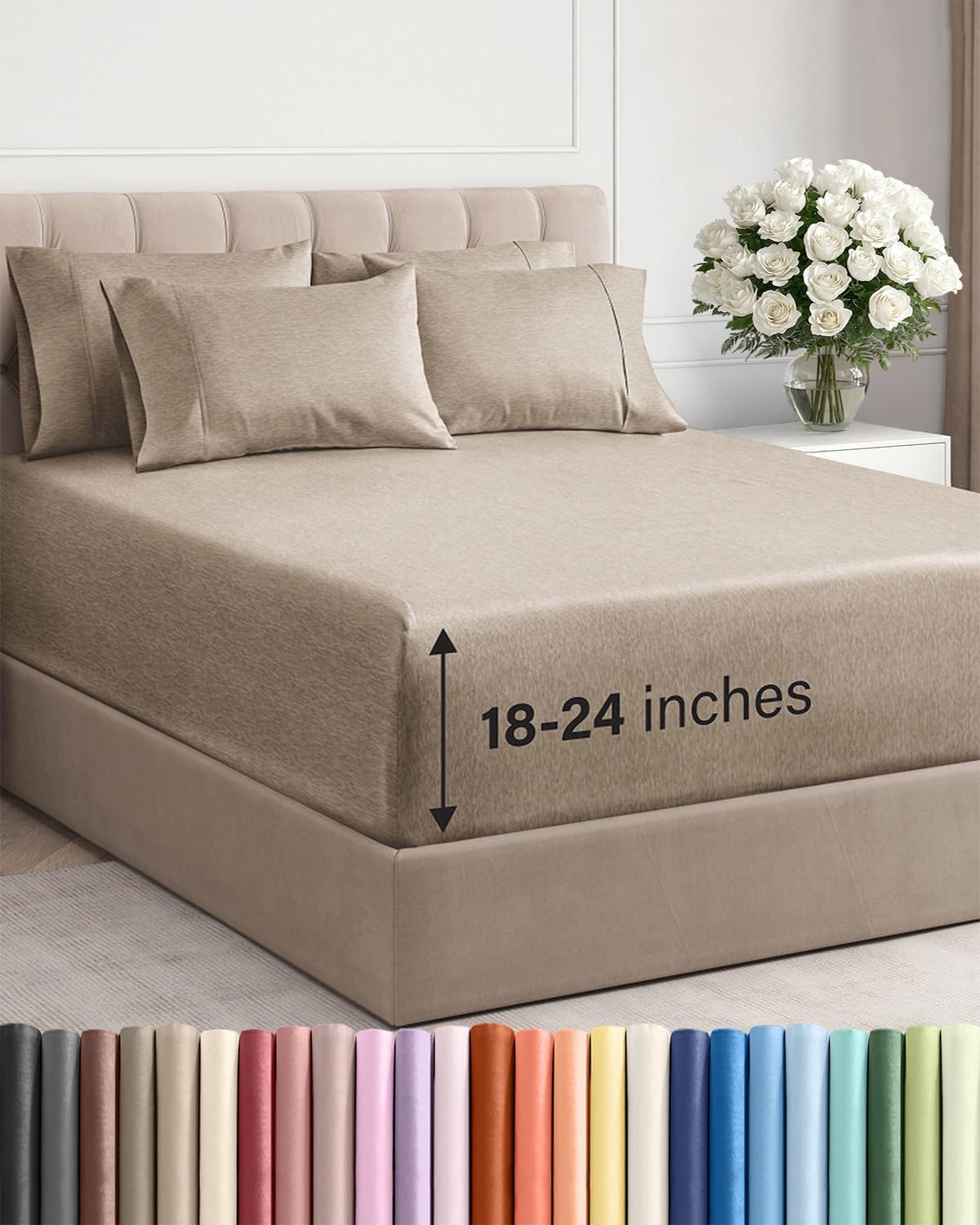 CGK Extra Deep Twin XL Sheet Set - 4pc College Dorm Room - Coral