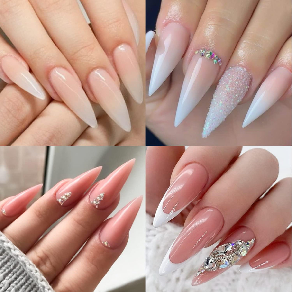 UNA GELLA Short Almond Nail Tips 504PCS Short Fake Nails Soft Press Ons