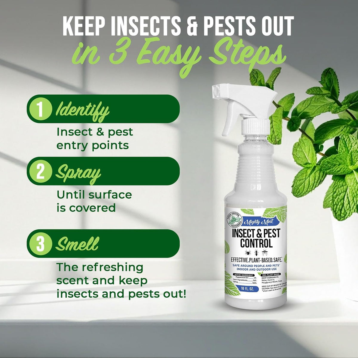 Mighty Mint Peppermint Oil Insect Repellent Spray, 16 oz Father Jim Norris notebooks