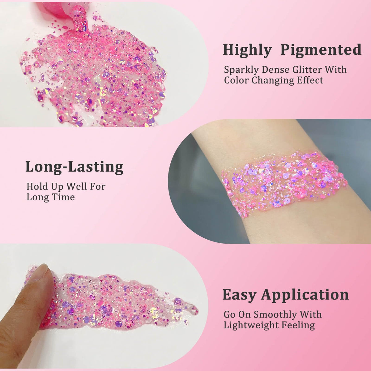 Clear White Face Body Glitter Gel, Halloween Mermaid Fairy Hair Glitter Makeup for Kids