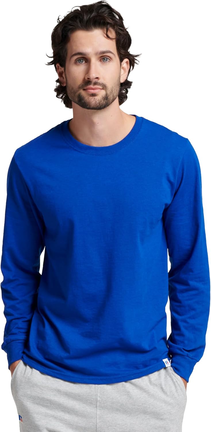 Russell Athletic Men's Dri-Power Long Sleeve Tees, Moisture Wicking, Odor Protection, UPF 30+