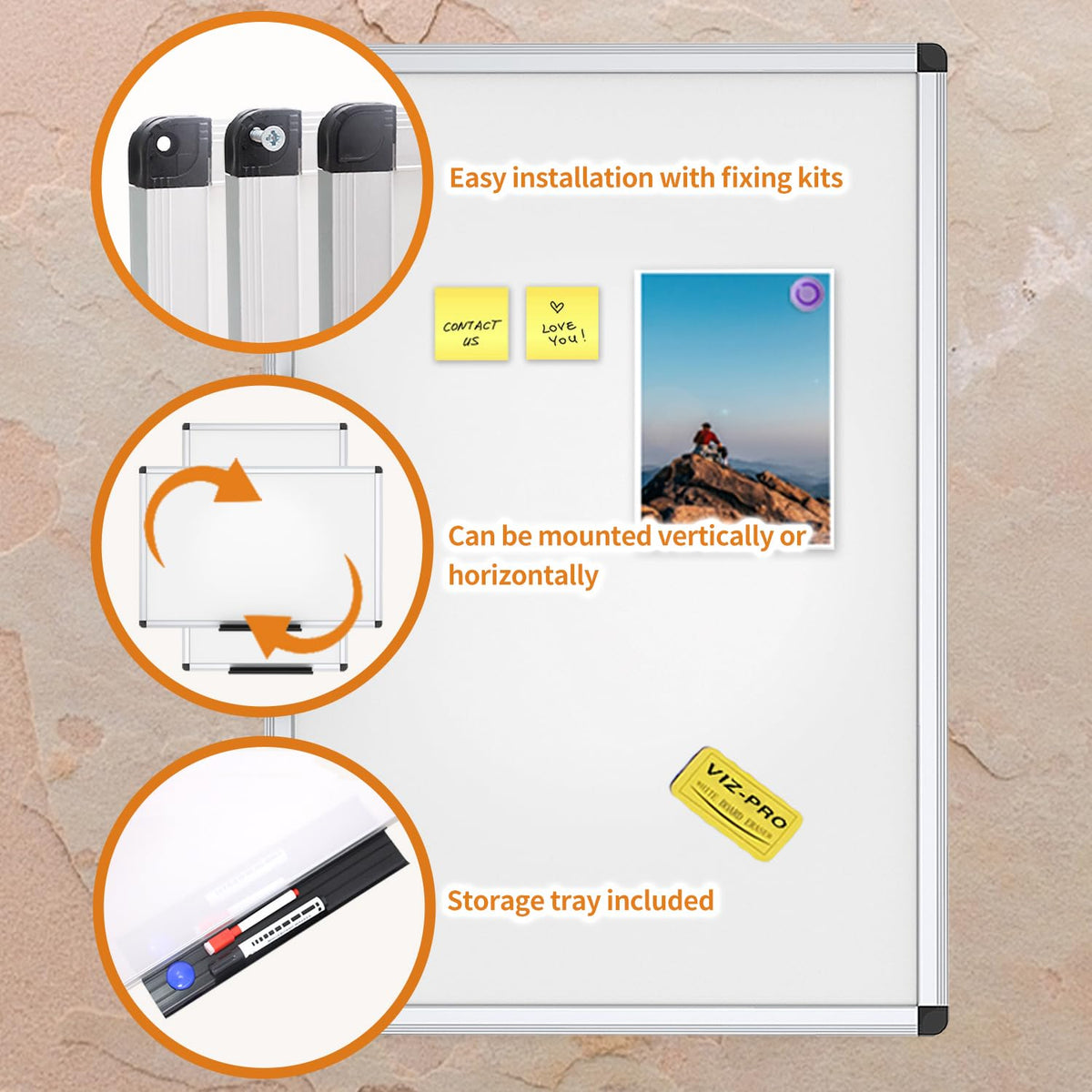 VIZ-PRO Magnetic Dry Erase Board, 36 X 24 Inches, Silver Aluminium Frame Father Jim Norris notebooks