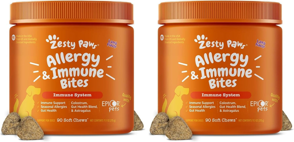 Zesty Paws Dog Allergy Chews - Dog Allergy Relief, Lamb, 90 Ct Father Jim Norris notebooks